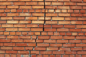 Crack in a brick wall